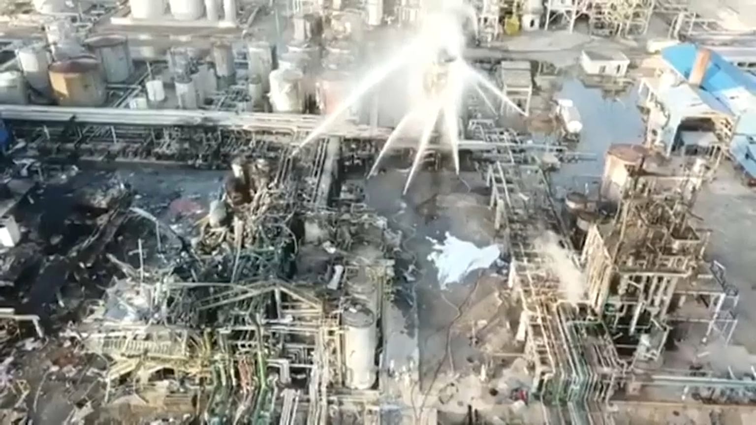 Imagem captada por drone das autoridades catalãs