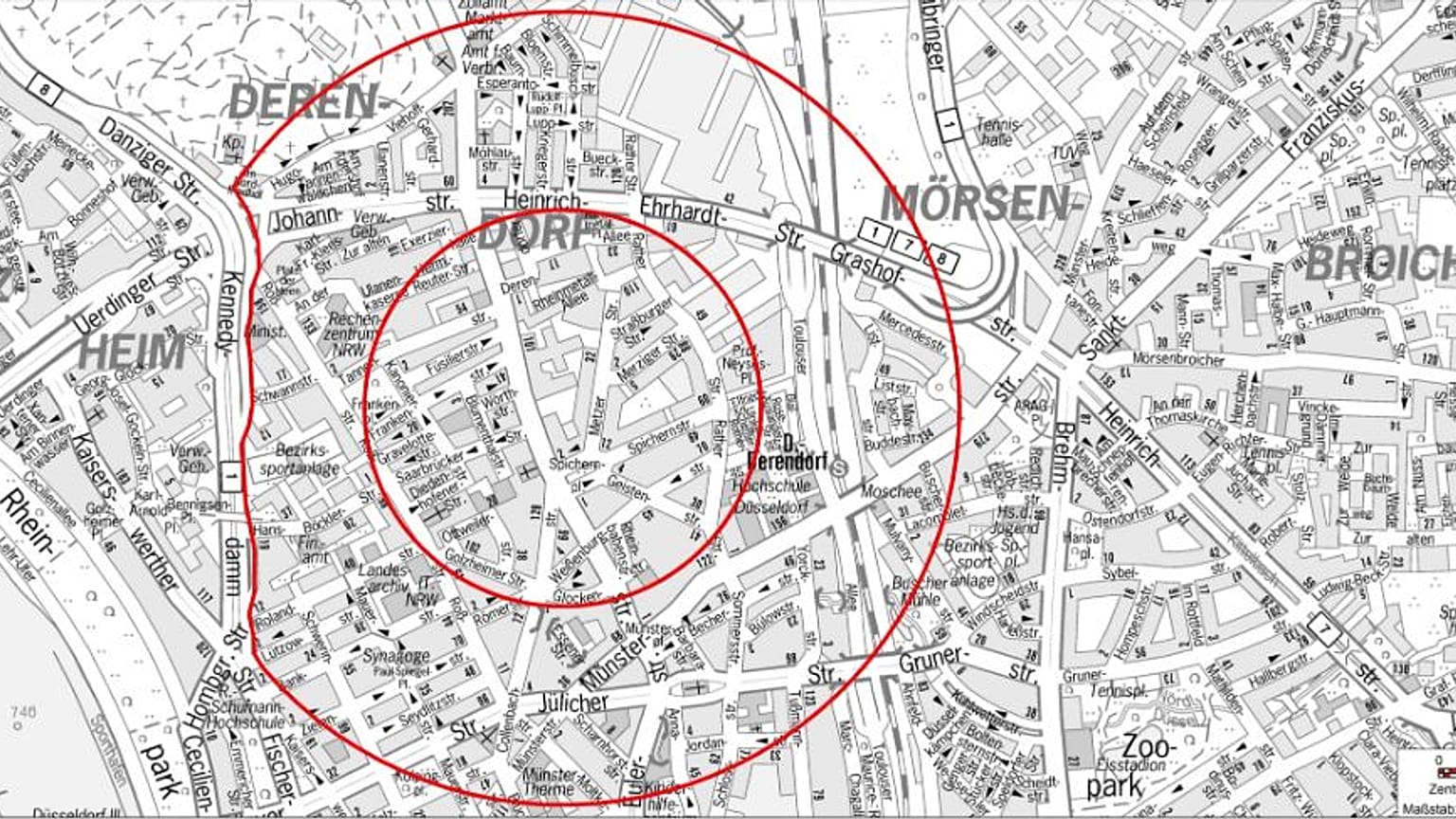 The authorities in Dusseldorf warned people to leave the area after the bomb was discovered