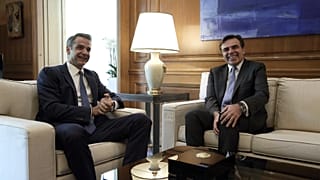 Ο Κυριάκος Μητσοτάκης και ο Μαργαρίτης Σχοινάς στο Μέγαρο Μαξίμου