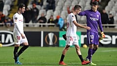 صورة خلال لقاء في الدوري الأوروبي بين أبويل نيقوسيا القبرصي وإشبيلية الإسباني في قبرص 2019