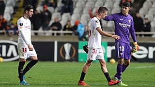 صورة خلال لقاء في الدوري الأوروبي بين أبويل نيقوسيا القبرصي وإشبيلية الإسباني في قبرص 2019