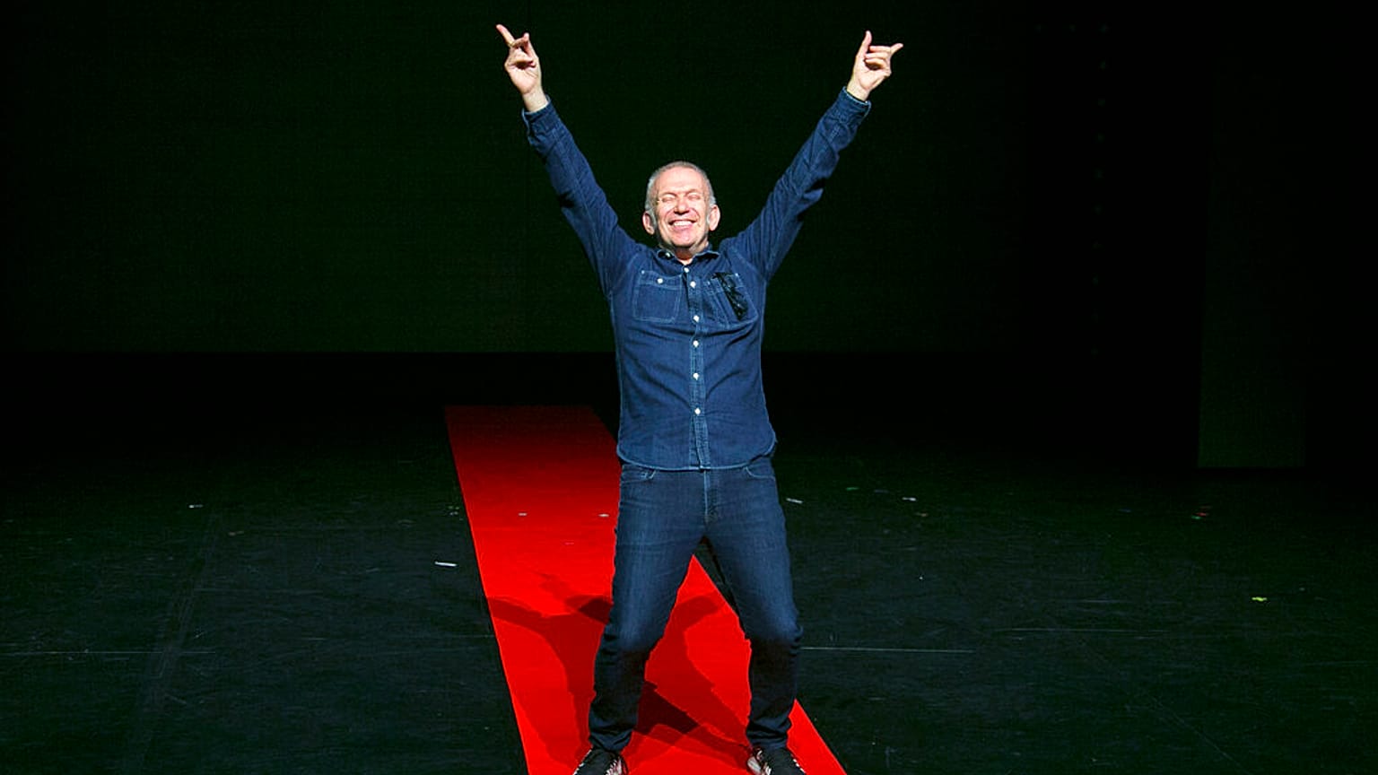 Fashion designer Jean Paul Gaultier poses for his Fashion Freak Show,  July 23, 2019. (Photo by Joel C Ryan/Invision/AP) 