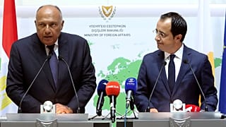 Egypt’s foreign minister Sameh Shoukry, and his Cyprus' counterpart Nikos Christodoulides 