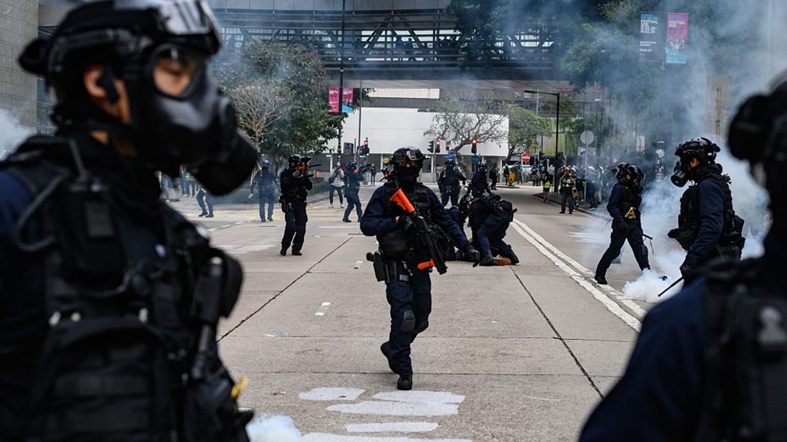 Another weekend of unrest as violent scuffles break out in Hong Kong 