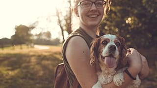 Dog and female owner