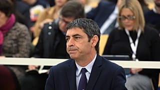 Former Catalan regional police chief Josep Lluis Trapero in the dock at the National court in Madrid.