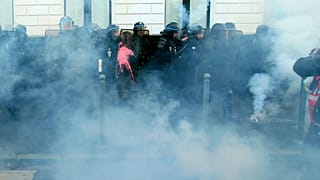 FILE PHOTO: Police officers during a demonstration Thursday, Jan. 16, 2020 in Lille, northern France.