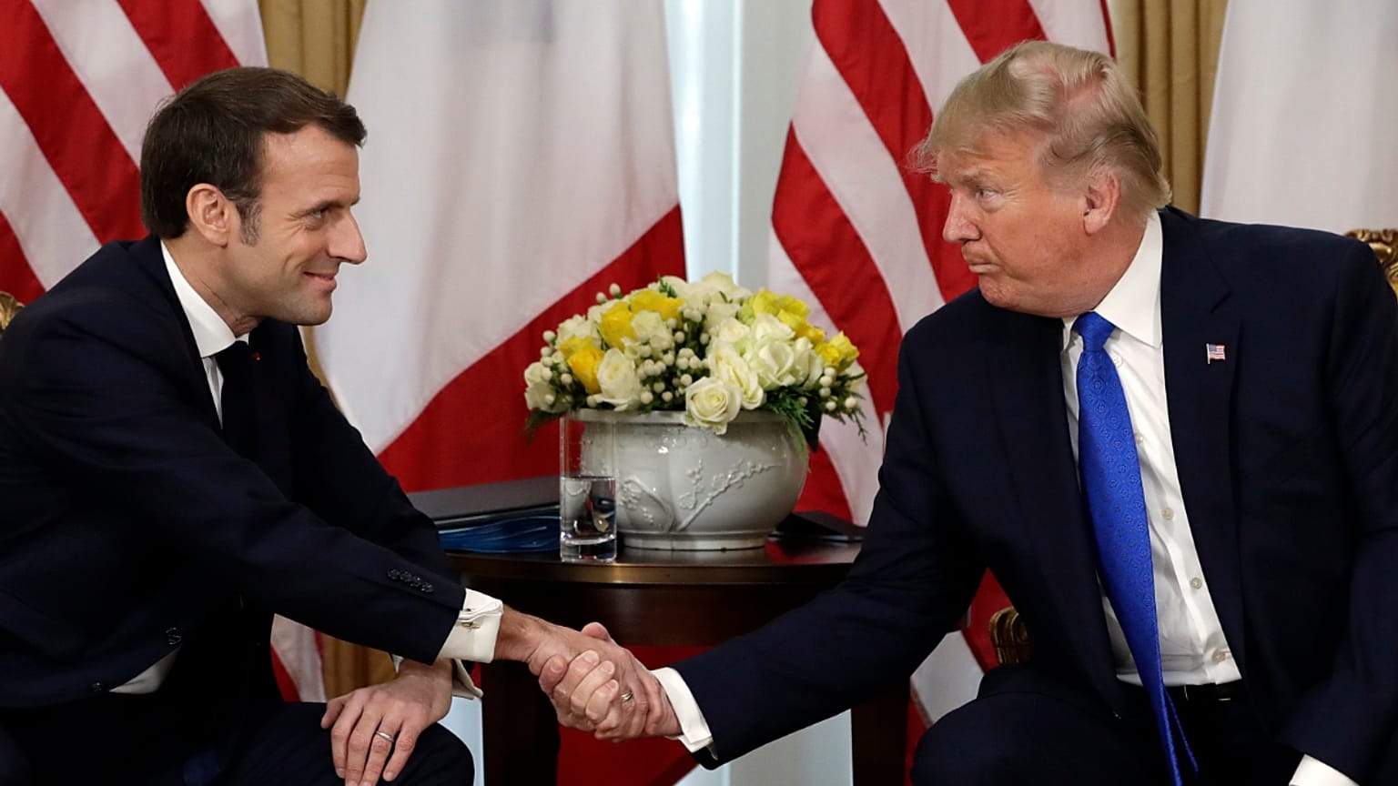 Fransa Cumhurbaşkanı Emmanuel Macron ve ABD Başkanı Donald Trump