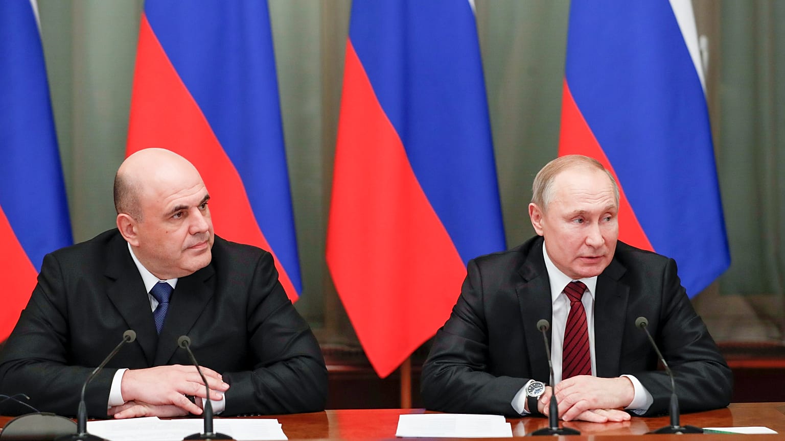Rusya Başbakanı Mihail Mişustin ve Rusya Devlet Başkanı Vladimir Putin