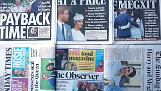 The front pages of London’s Sunday newspapers are displayed in London, Sunday, Jan. 19, 2020.(AP Photo/Frank Augstein)