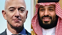 ولي العهد السعودي محمد بن سلمان ومؤسس شركة أمازون جيف بيزوس