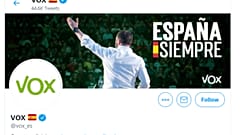 Portada de la cuenta del partido de la ultraderecha de España Vox