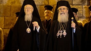 Fener Rum Patriği Bartholomeos ve Kudüs Rum Ortodoks Patriği 3. Teofilos