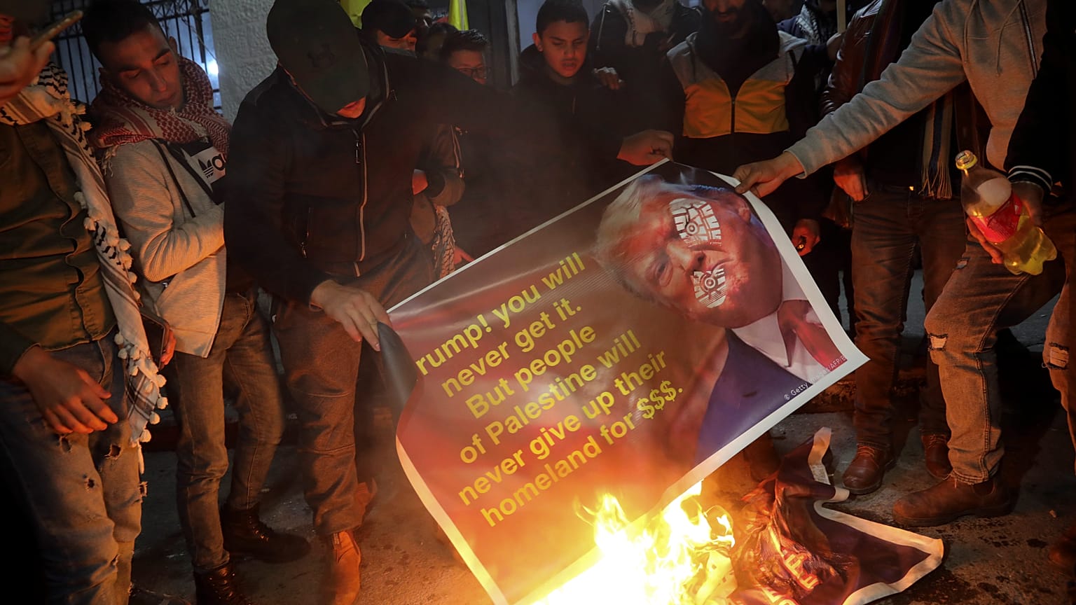 Manifestation à Bethléem (Cisjordanie) contre le plan de paix américain