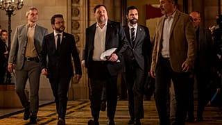 Oriol Junqueras llega al parlamento de Cataluña