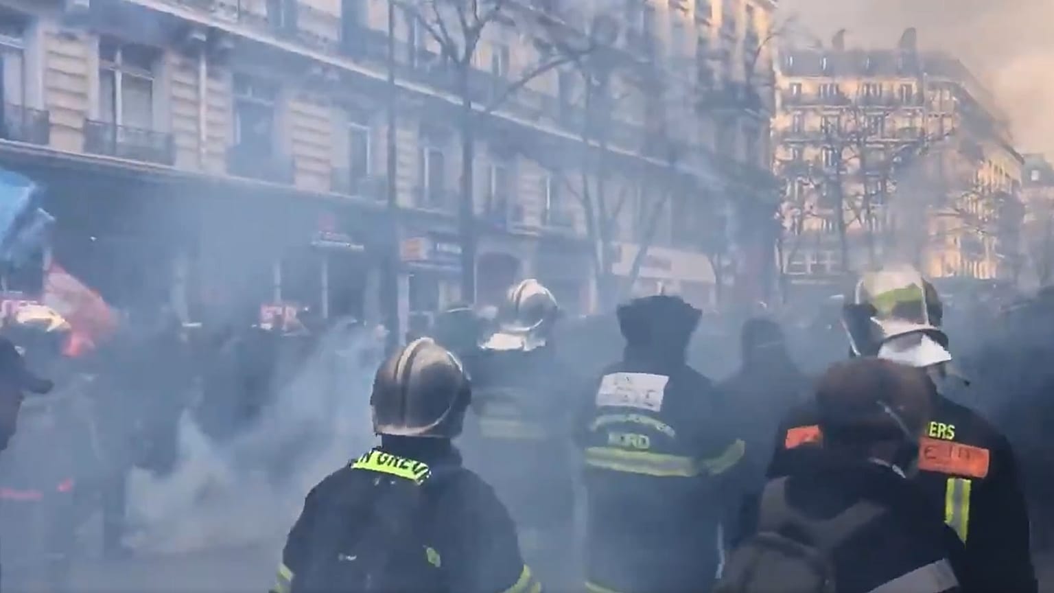 Tear gas was fired to disperse the protest
