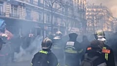 Tear gas was fired to disperse the protest