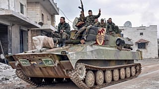 Un char de l'armée syrienne dans la périphérie de Maaret al-Numan, dans le nord-ouest de la Syrie, le 28 janvier 2020.