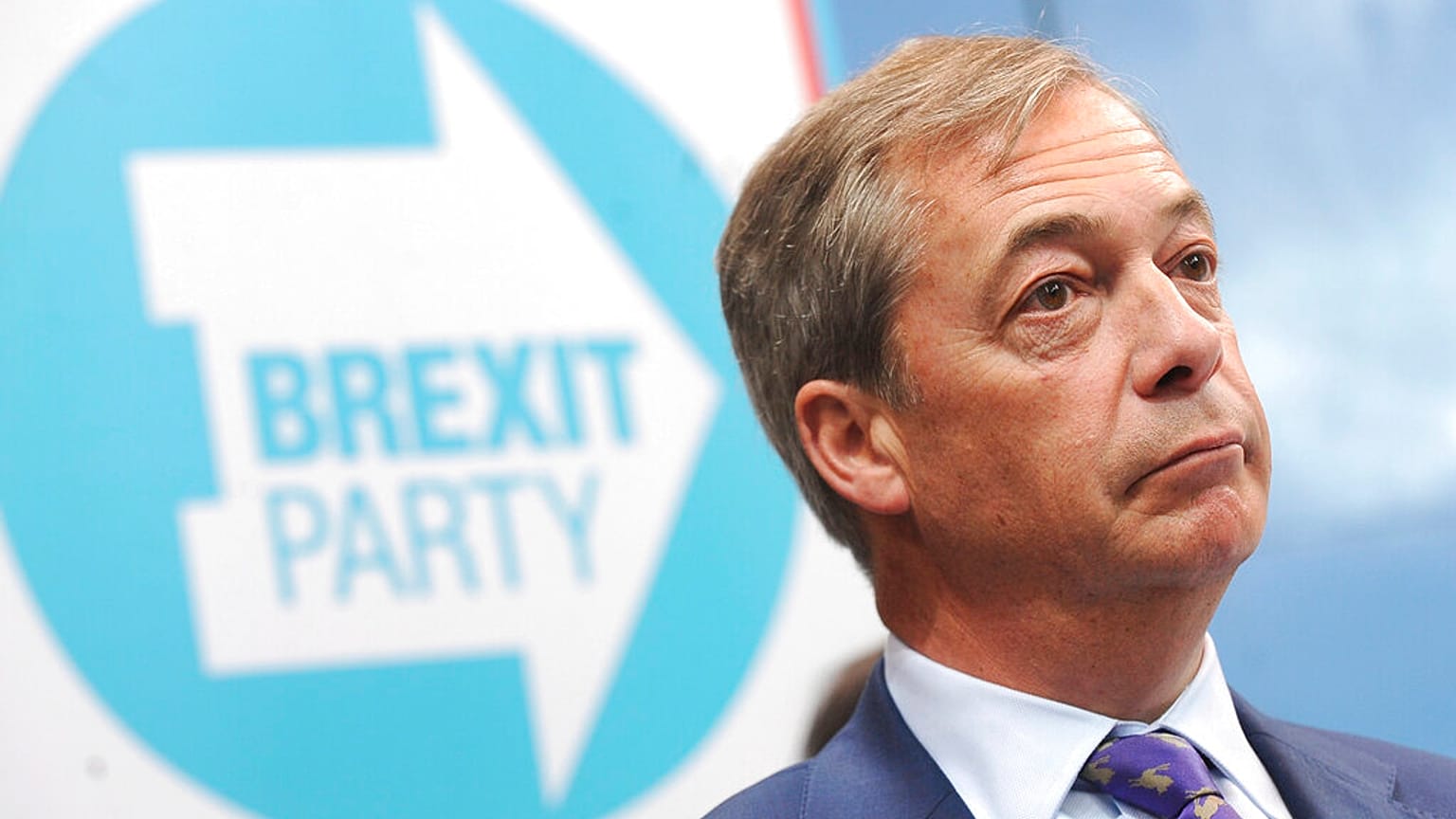 Nigel Farage speaks during the launch of the Brexit Party's European election campaign, Coventry, England, Friday, April 12, 2019. (