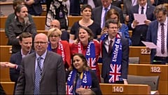 Watch: MEPs sing Auld Lang Syne after giving historic Brexit backing