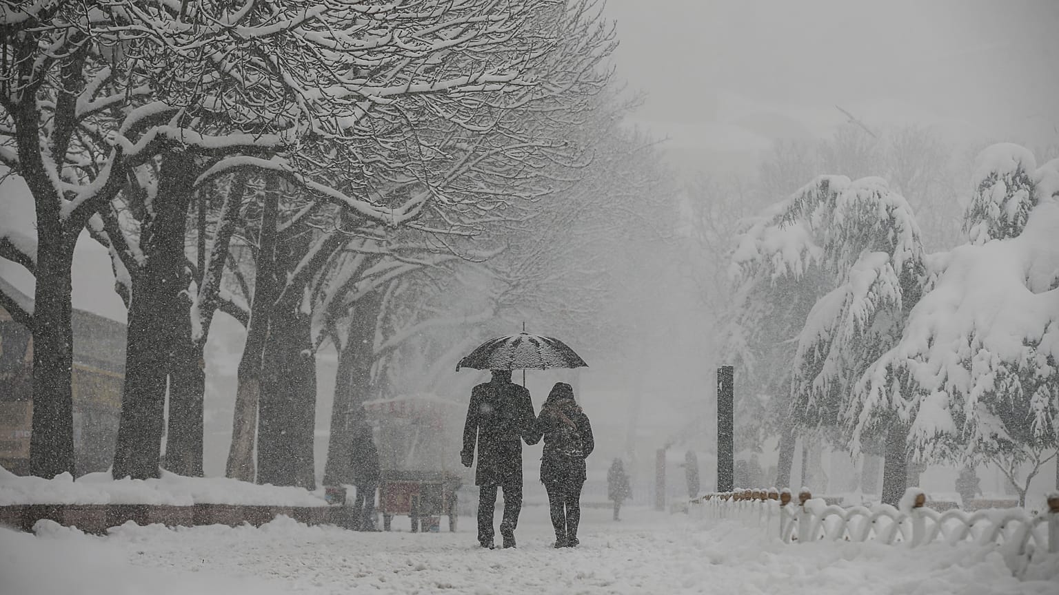 Seltenes Ereignis: Schnee in Istanbul