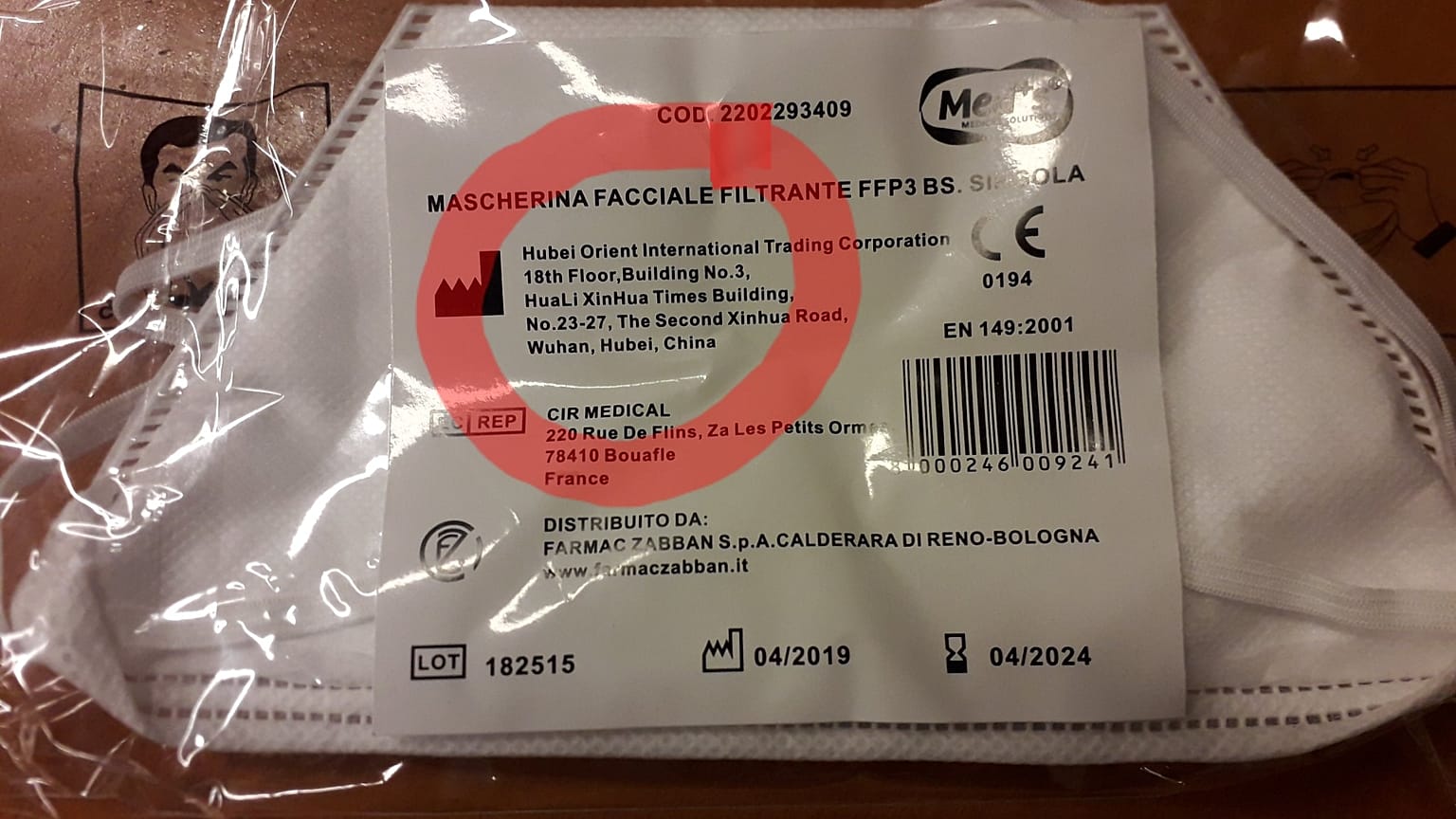 Mascarillas médicas contra el coronavirus... Fabricadas en Wuhan. Ahora China pide que las devuelvan