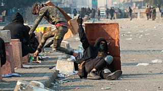 متظاهرون عراقيون خلال موجة احتجاجات جديدة بالعاصمة بغداد. 30/01/2020