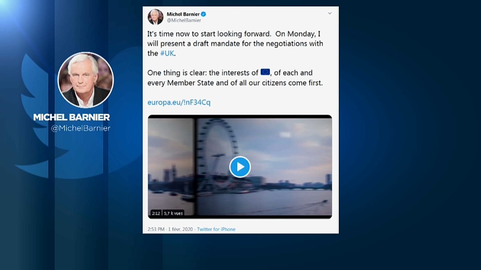 "Es hora de mirar hacia delante", Michel Barnier 