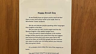 Die Polizei in Norwich ermittelt wegen der "Happy Brexit Day"-Poster.