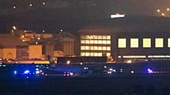 Air Canada flight AC837 seen at Madrid after making a safe landing 