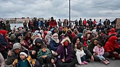 protestierende Flüchtlinge