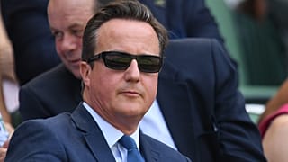 Former British Prime Minister David Cameron arrives at The All England Lawn Tennis Club in Wimbledon, southwest London, on July 6, 2018