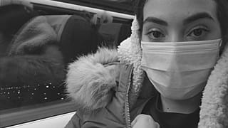 Ilham Mounssif wearing a mask due to the coronavirus outbreak