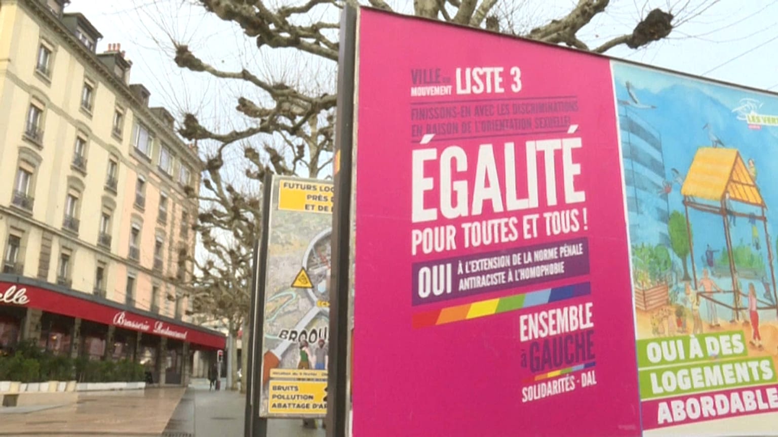 A campaign poster on display in Geneva.