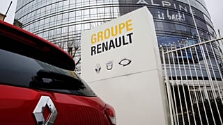 FILE PHOTO: Thursday, Jan. 24, 2019  -  A Renault car is parked outside the French carmaker headquarters in Boulogne-Billancourt, outside Paris, France.  