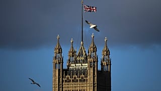 The Victoria Tower stands in Westminster, in London, Saturday, Feb. 1, 2020