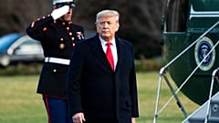 President Donald Trump arrives back to the White House, Friday, Feb. 7, 2020, in Washington, from a trip to Charlotte, N.C.    (AP Photo/Manuel Balce Ceneta)    