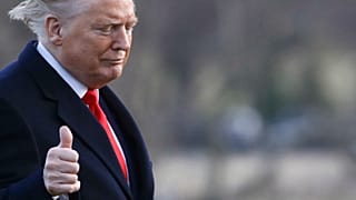 President Donald Trump gestures as he walks to the Oval Office of the White House in Washington, Friday, Feb. 7, 2020, after stepping off Marine One