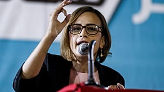 هبة يزبك النائبة في الكنيست عن حزب "التجمع الوطني الديمقراطي"