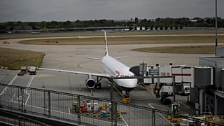 A British Airways plane sits parked at Heathrow Airport in London, Monday, Sept. 9, 2019.