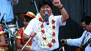 Morales durante un acto en Buenos Aires el pasado enero, celebrando el que habría sido su 14º aniversario en el poder