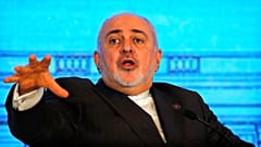 Iranian Foreign Minister Mohammad Javad Zarif speaks at a global conference in New Delhi, India, Wednesday, Jan. 15, 2020