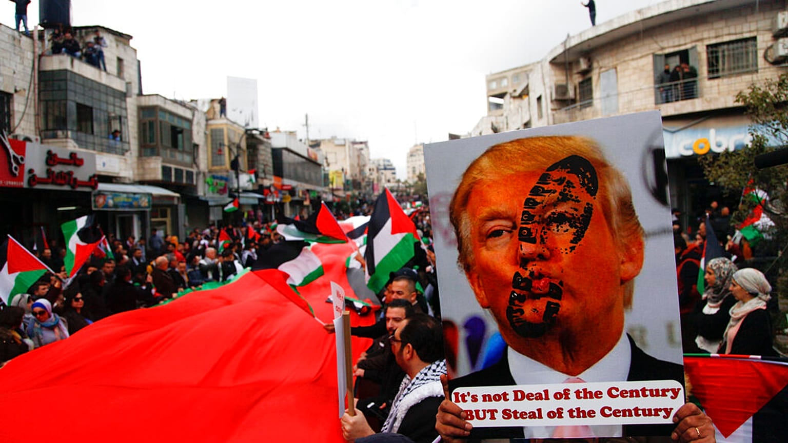 Rechazo al plan de paz de Donald Trump en las calles de Ramala