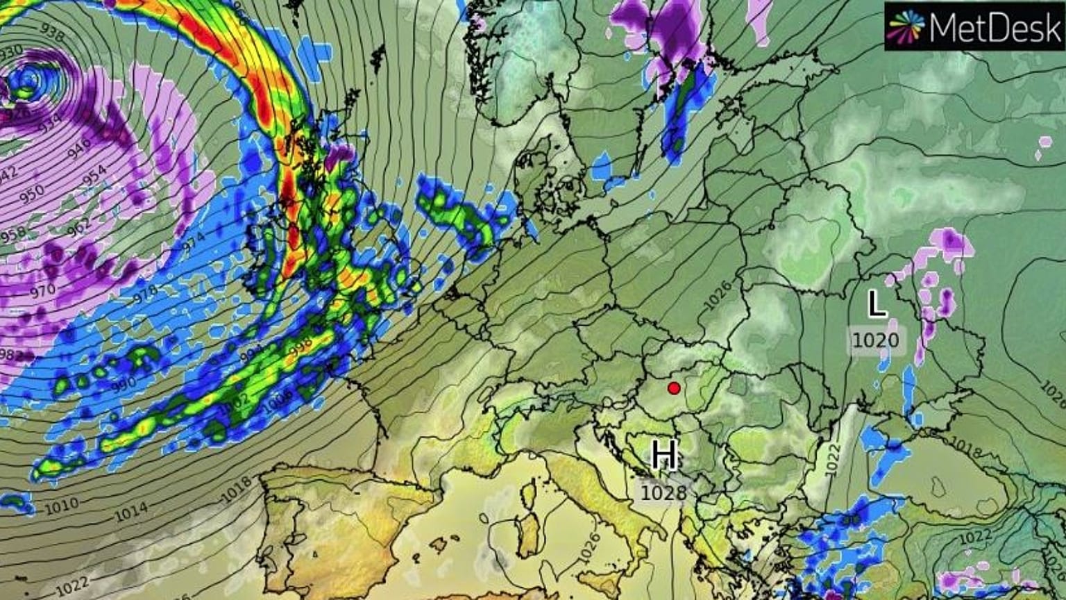 Európa szombati (2020. február 15.) előrejelzése