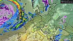 Európa szombati (2020. február 15.) előrejelzése