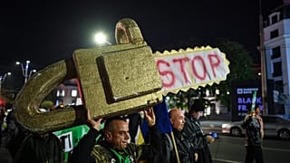 Thousands protested in Bucharest in November 2019 against illegal logging in Romanian forests 