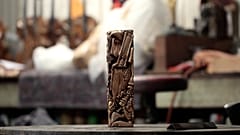 A Cesar Award statuette, the national film award of France, is pictured at the Bocquel foundry, on January 27, 2013 in Breaute, northwestern France.