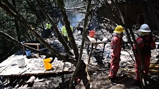 El laboratorio de cocaína calcinado tras el incendio provocado por la Policía