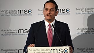 وزير الخارجية القطري الشيخ محمد بن عبد الرحمن آل ثاني يتحدث في مؤتمر ميونيخ للأمن جنوب ألمانيا. 15/02/2020