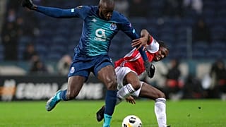  Moussa Marega (left) before he walked off the pitch following racist abuse